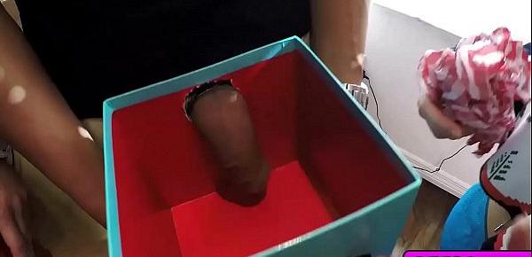  Naughty teens got a surprise dick in a box